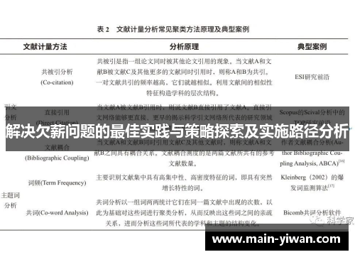 解决欠薪问题的最佳实践与策略探索及实施路径分析